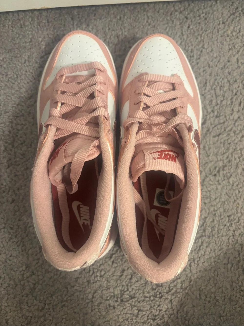 Nike Pink and White Low-Top Sneakers